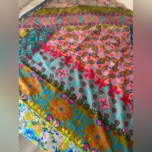 Natural Life Floral Shower Curtain NEW TAGS 100%cotton boho patchwork